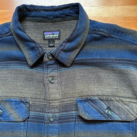 Patagonia Fjord flannel long sleeve button up organic cotton midweight shirt - Picture 3 of 9